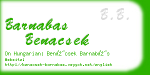 barnabas benacsek business card